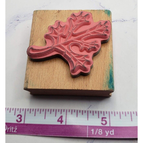Fall Autumn Maple Leaf Sarah Beise Wood Mounted Rubber Stamp - Picture 7 of 7